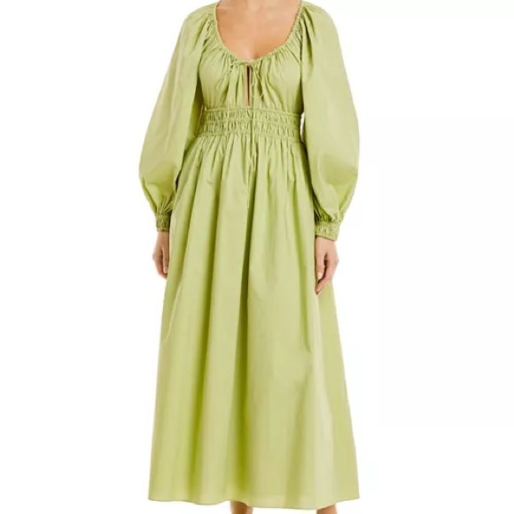 Rebecca Taylor Cotton Poplin Smocked Waist Dress Size S